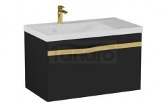 KROFAM - Szafka podumywalkę VOG 69 cm czarny mat + Uchwyt złoty stal szczotkowana (DSM - do samodzielnego montażu)  VO6971-45DI-W