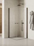 NEW TRENDY Kabina prysznicowa NEW SOLEO GUNMETAL BRUSHED 2D prostokątna U 70x100x195 szkło czyste 6mm Active Shield - wahadłowe K-2176