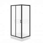 CERSANIT - SET C710: Kabina prostokątna ARTECO 100x80x190 czarna szkło transparentne + brodzik TAKO biały 16 cm  S913-028