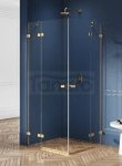 NEW TRENDY Kabina prysznicowa drzwi podwójne uchylne AVEXA GOLD BRUSHED 90x100x200 EXK-1782