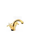 TRES CLASIC Bateria dwuuchwytowa umywalkowa- Złoto 24k 24210201OR