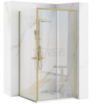 REA - Kabina Prysznicowa Narożna RAPID SLIDE Gold Brush / Złota Szczotkowana - drzwi 120 ścianka 80