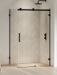 NEW TRENDY Kabina prysznicowa SOFTI BLACK X 1D prostokątna L 100x120x200 szkło czyste 8mm Active Shield 2.0 EXK-5383