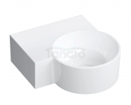 OMNIRES umywalka nablatowa/wisząca - lewa, 33 x 34 cm OVO M+ biały połysk OVO335UWLBP