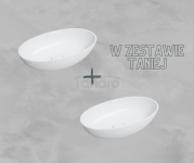 OMNIRES Zestaw 2 umywalki SHELL M+ 60 x 35 cm biały mat SHELLUNBM