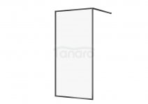 CERSANIT - Kabina prysznicowa walk-in LARGA czarna 100x200 szkło transparentne  S932-139