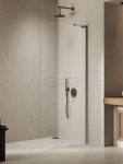 NEW TRENDY Kabina prysznicowa NESTA GUNMETAL BRUSHED WALK-IN U 120x200 szkło czyste 8mm Active Shield 2.0 - WSPORNIK KĄTOWY K-1759-WL