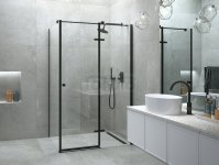 BESCO Kabina prysznicowa Pixa Black 120x90 Prawa PPP-129-195B
