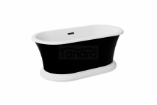 BESCO Wanna wolnostojąca Ziva Matt B&W 160x75 + klik-klak z przelewem szczelinowym czarny matt #WMA-160ZBSB