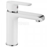 REA - Bateria umywalkowa BLOOM White-Chrom/Biało-Chrom niska