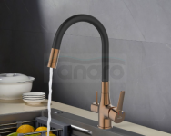 INVENA BATERIA ZLEWOZMYWAKOWA Z FILTREM GLAMOUR INVENA TREND, MIEDŹ / CZARNA BZ-02-F15-V