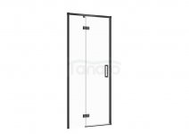 CERSANIT - Drzwi na zawiasach kabiny prysznicowej LARGA czarna 90x195 LEWE szkło transparentne  S932-128