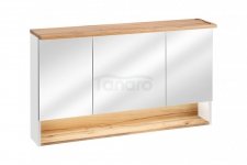 COMAD - Szafka BAHAMA WHITE 843 z lustrem 120 3D - Biel Alpejska / Dąb Wotan / Biały Połysk  DSM-do samodzielnego montażu
