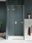 NEW TRENDY Drzwi wnękowe AVEXA NICKEL BRUSHED 1D L 80x200 szkło czyste 6mm Active Shield 2.0 EXK-8457