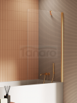 NEW TRENDY Parawan nawannowy NEW SOLEO GOLD BRUSHED stały U 50x140 szkło czyste 6mm Active Shield 2.0 P-0182