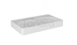 KROFAM - Umywalka meblowa MOSS - Solid Surface 70cm, biały z otworem na baterię