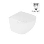 EXCELLENT Luqa miska WC 48 cm wisząca bezrantowa, z system spłukiwania Spin 360, z deską wolnoopadającą, biały mat CEAC.6403.K.6405.480.WHM