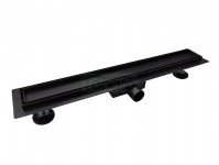AQUALine - Odpływ liniowy posadzkowy czarny/black 2w1 pod płytkę 70cm L04BK