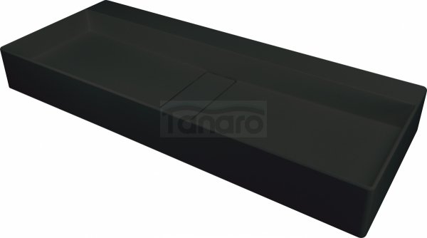 Umywalka granitowa nablatowa - z maskownicą BLUR szary nero CQB_NU8S
