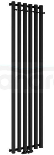 AQUAFORM - Grzejnik łazienkowy ASAMI PLUS pionowy 1500X422 521W / przył. dolne 50MM z wieszakami czarny  GRŁ-G/AP-1500X422-C