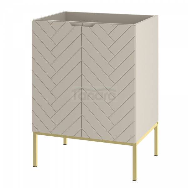 MEGSTYL ASPEN-09 - Szafka Pod Umywalkę 2D 60cm kaszmir złoty stelaż ASPEN-000026