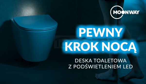CERSANIT MISKA ZAWIESZANA LARGA PRO OVAL CERSANIT VORTEX Z DESKĄ DUROPLASTOWĄ MOONWAY SPOT SLIM Z PODŚWIETLENIEM LED SET C823: S4026-009