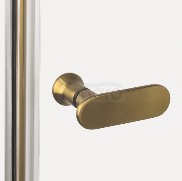 NEW TRENDY Kabina prysznicowa New Soleo Gold Brushed, pięciokątna, asymetryczna, drzwi pojedyncze 100x80x195 K-3584