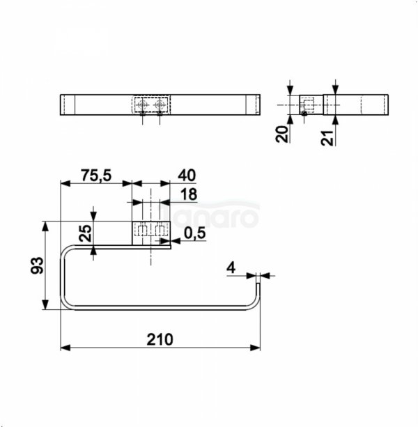 ARMATURA KRAKÓW KFA wieszak ręcznikowy ring GUN METAL GREY 864-033-61