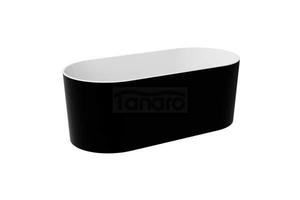 BESCO Wanna wolnostojąca Lova Matt B&amp;W 160 + klik-klak złoty czyszczony od góry #WMM-160LBKG