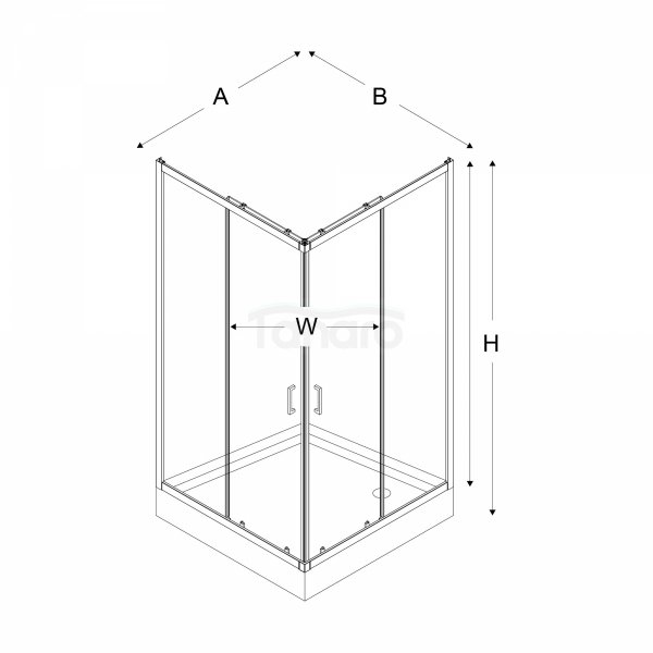NEW TRENDY Zestaw - Kabina prysznicowa SUVIA kwadratowa 90x90x201 drzwi przesuwne szkło satynowe + Brodzik prysznicowy MARO ZS-0016