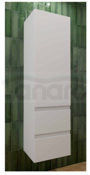 AQUAFORM - słupek łazienkowy wiszący 1D 2S OTTIMA biały połysk 40x140x32  AQ.401-1204011