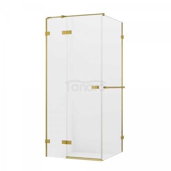 New Trendy Avexa Gold kabina prysznicowa  100x70 szkło czyste 6 mm złoto szczotkowane EXK-3022