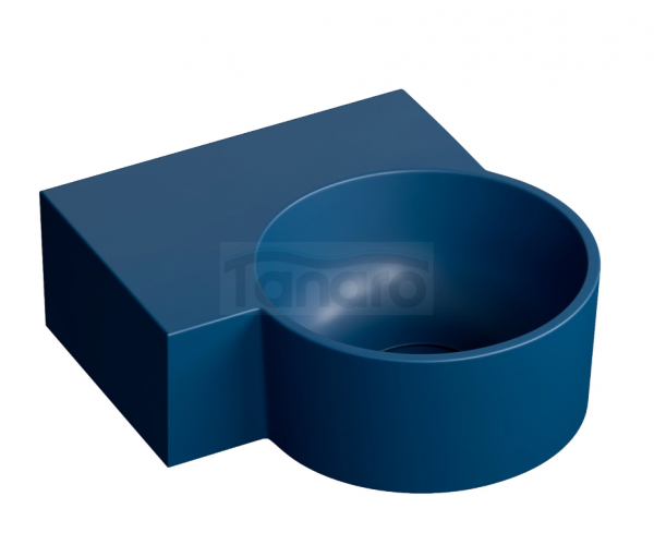 OMNIRES umywalka nablatowa/wisząca - lewa, 33 x 34 cm OVO M+ midnight blue mat OVO335UWLMB