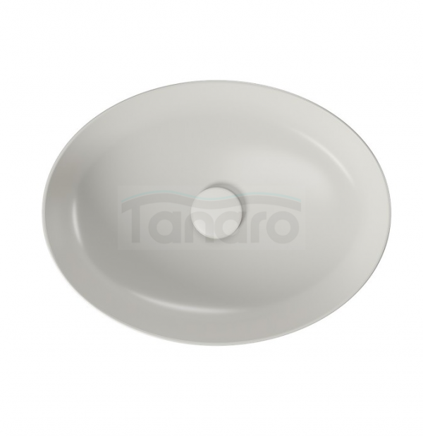 CERSANIT - Umywalka nablatowa LARGA elipsa jasnoszary mat (50x38)  K677-047