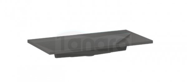 KROFAM - Umywalka kwarcowa EDGE 70cm z otworem na baterię, beton  ED 7046-O-47