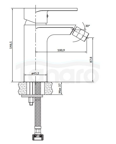 CERSANIT - Bateria bidetowa sztorcowa CREA chrom  S951-315