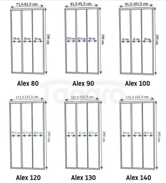 REA - Drzwi prysznicowe przesuwne ALEX 100cm