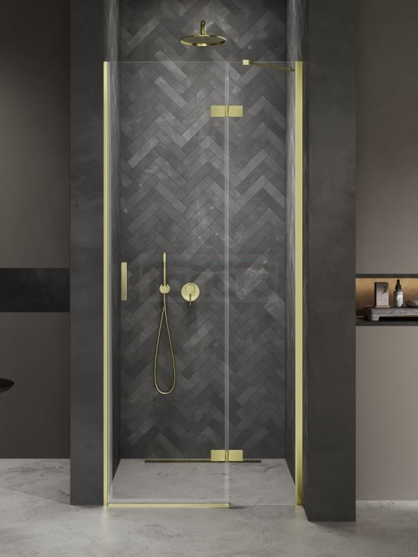 NEW TRENDY Drzwi wnękowe NESTA LIGHT GOLD 1D P 90x200 czyste 6mm Active Shield 2.0 D-0910A