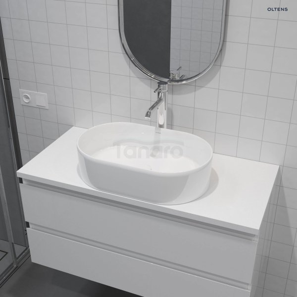 OLTENS Lom umywalka 55x34 cm nablatowa owalna biała 40311000