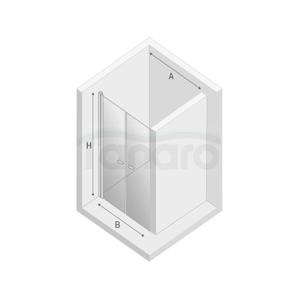 New Trendy New Soleo drzwi wnękowe dwuskrzydłowe 120x195 cm przejrzyste D-0128A
