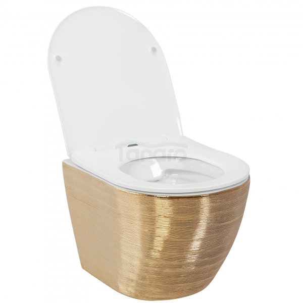 REA - Misa WC podwieszana CARLO Flat Brush Gold