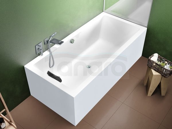RIHO - Wanna akrylowa wolnostojąca prostokątna narożna LUGO 180x80x62 Plug &amp; Play LEWA  B133016005