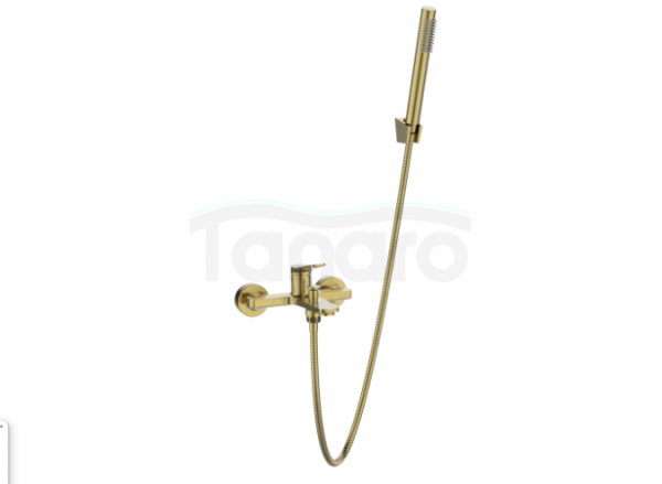 INVENA Bateria wannowa z zestawem natryskowym Alonia złoto szczotkowane BW-70-009-V