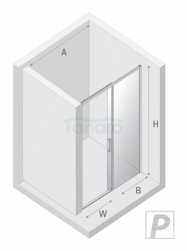 NEW TRENDY Drzwi wnękowe PRIME GUNMETAL BRUSHED 1D L 140x200 szkło czyste 6mm Active Shield 2.0 D-0893A
