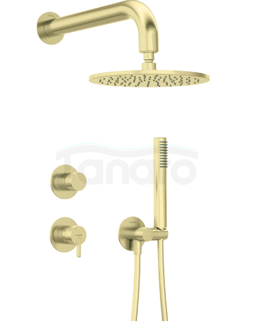 DEANTE - Zestaw prysznicowy podtynkowy SILIA z głowicą prysznicową Złoto Szczotkowane NQS_R9YK