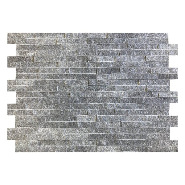CAPITILE  - Panel ścienny Marmur Czarny Black Marble Brick - marmur Stackstone Crystal Black łupany, naturalny 10x36x0,8-1,3 cm /opakowanie 0,396m2/