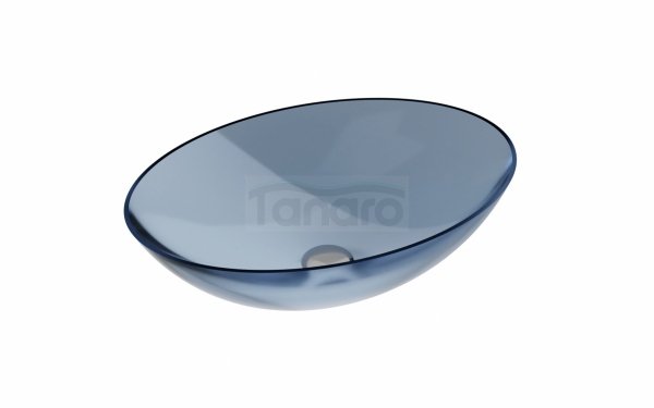 BESCO Umywalka 50x35 Anya Ocean Breeze + maskownica czarny matt #UMA-50-OBB