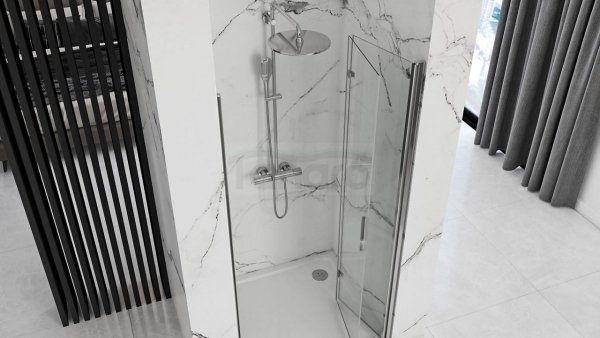 REA Drzwi prysznicowe wnękowe składane MOLIER CHROME + PROFIL 100cm