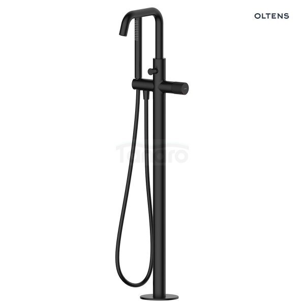 Oltens Hamnes bateria wannowo-prysznicowa wolnostojąca czarny mat 34302300