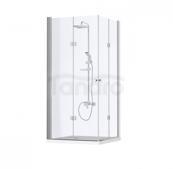 REA - Kabina prysznicowa MODUŁ FOLD N2 prostokątna podwójne drzwi składane 80x100